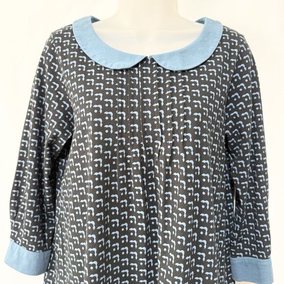 Orla Kiely Black and Blue Patterned Dress - Picture 3 of 10